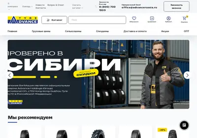 Снимок главной страницы advancerussia.ru