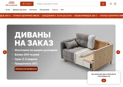 Снимок главной страницы 55divanov.ru