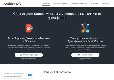 Снимок главной страницы antidomofon.ru