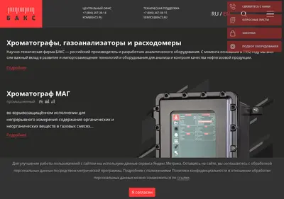 Снимок главной страницы bacs.ru