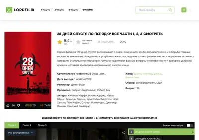Снимок главной страницы 28-dney-spustia-lordfilm.ru