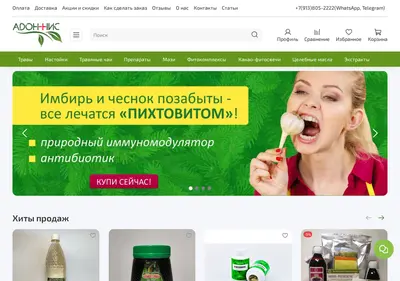 Снимок главной страницы adonnis.ru