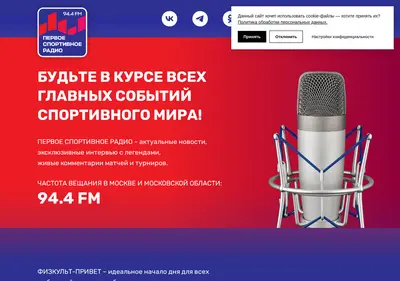 Снимок главной страницы 1sportfm.ru