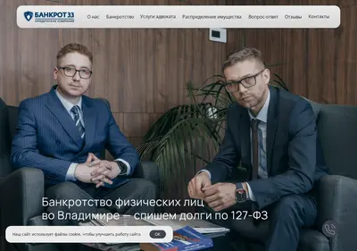 Снимок главной страницы bankrot33.ru