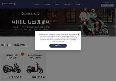 Снимок главной страницы ariic-scooter-russia.ru