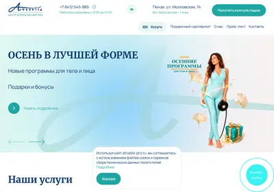 Снимок главной страницы afrodita-pnz.ru