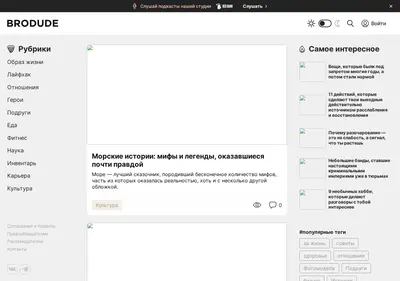 Снимок главной страницы brodude.ru