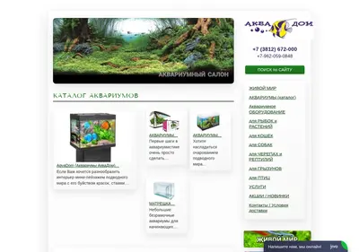 Снимок главной страницы aqvadom55.ru