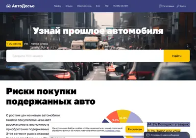 Снимок главной страницы avtodossie.ru