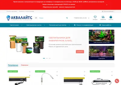 Снимок главной страницы aqualights.ru