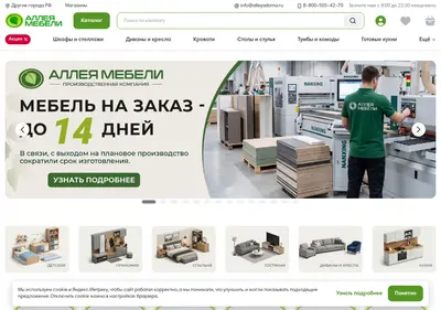 Снимок главной страницы alleyadoma.ru
