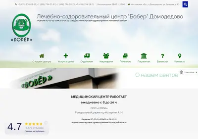 Снимок главной страницы bobermed.ru