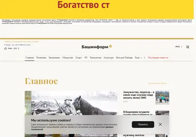 Снимок главной страницы bashinform.ru