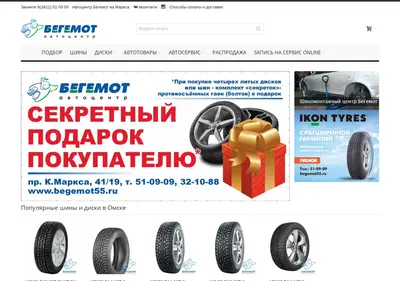 Снимок главной страницы begemot55.ru