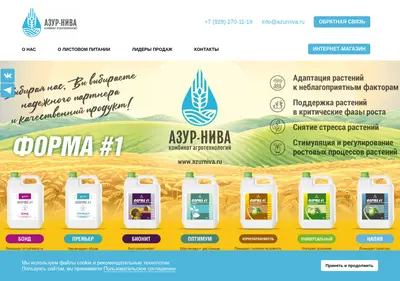 Снимок главной страницы azurniva.ru