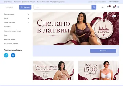 Снимок главной страницы biglingerie.ru