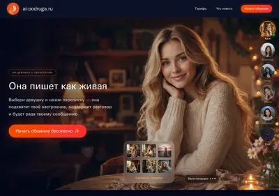 Снимок главной страницы ai-podruga.ru