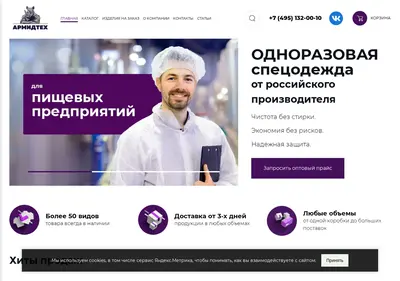 Снимок главной страницы armidtech.ru