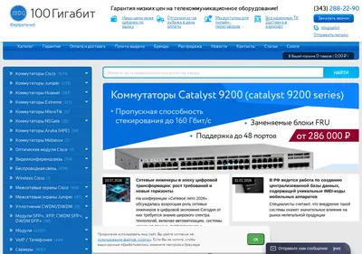 Снимок главной страницы 100gigabit.ru