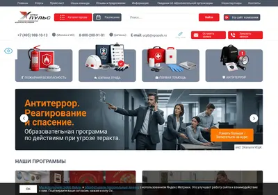 Снимок главной страницы academy-puls.ru