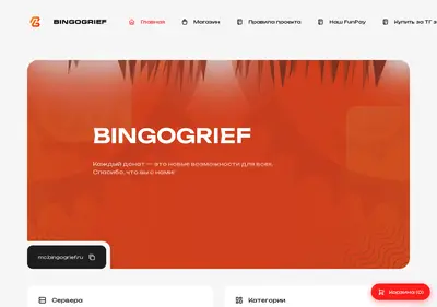 Снимок главной страницы bingogrief.ru
