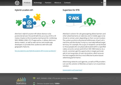 Снимок главной страницы altergeo.ru