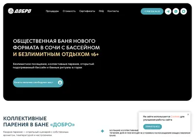 Снимок главной страницы banyadobro.ru