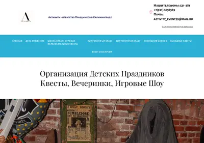 Снимок главной страницы activitykids.ru