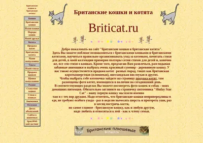 Снимок главной страницы briticat.ru