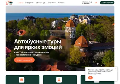 Снимок главной страницы ami-tour39.ru