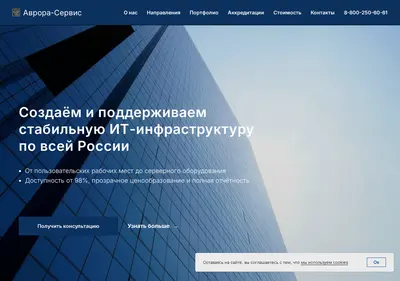 Снимок главной страницы avrora-service.ru