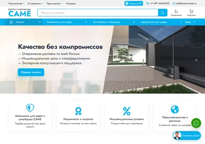 Снимок главной страницы came-russia.ru