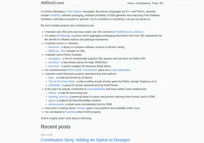 Снимок главной страницы amdmi3.ru