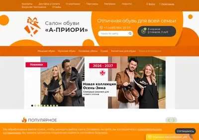 Снимок главной страницы apriori-tf.ru