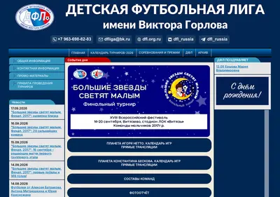 Снимок главной страницы dfl.org.ru