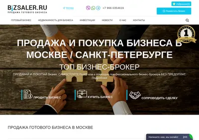 Снимок главной страницы bizsaler.ru