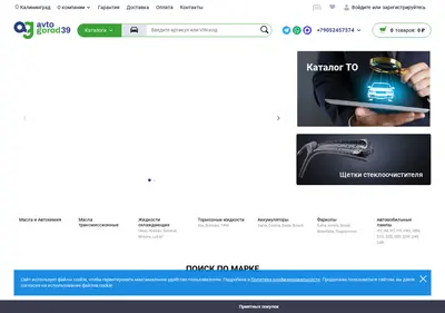 Снимок главной страницы avtogorod39.ru