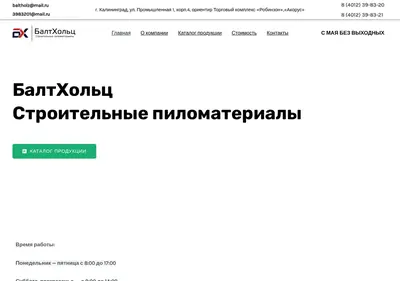 Снимок главной страницы baltholz.ru