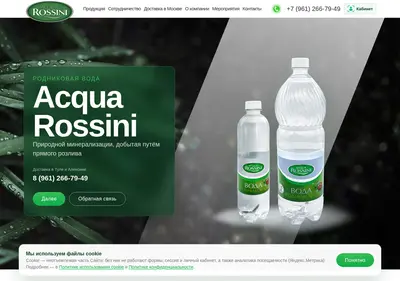 Снимок главной страницы aqua-rossini.ru