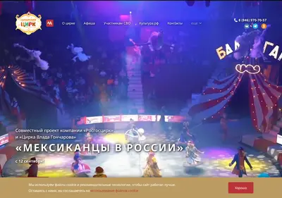 Снимок главной страницы circus-samara.ru
