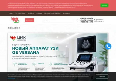 Снимок главной страницы 39cmk.ru