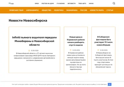 Снимок главной страницы 1nsk.ru