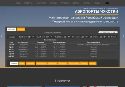 Снимок главной страницы apchukotki.ru
