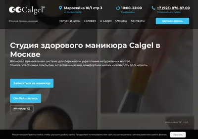 Снимок главной страницы calgel-moscow.ru