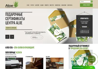 Снимок главной страницы aloe-spa.ru