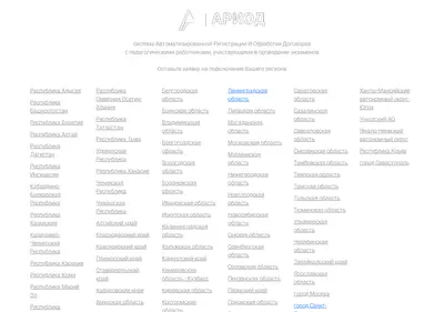 Снимок главной страницы ariod.ru