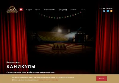 Снимок главной страницы circus-ekaterinburg.ru