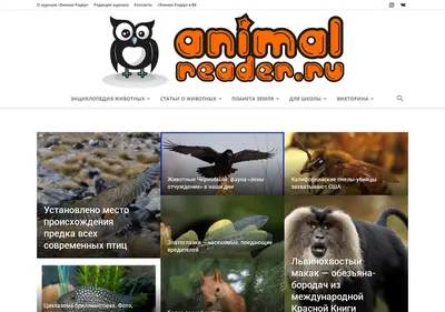 Снимок главной страницы animalreader.ru
