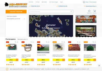 Снимок главной страницы aqa-shop.ru