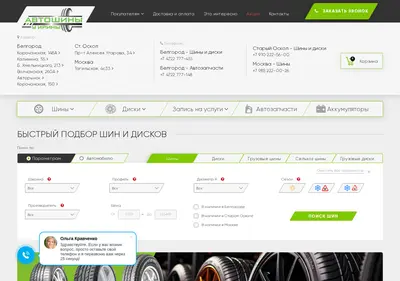 Снимок главной страницы autoshina31.ru